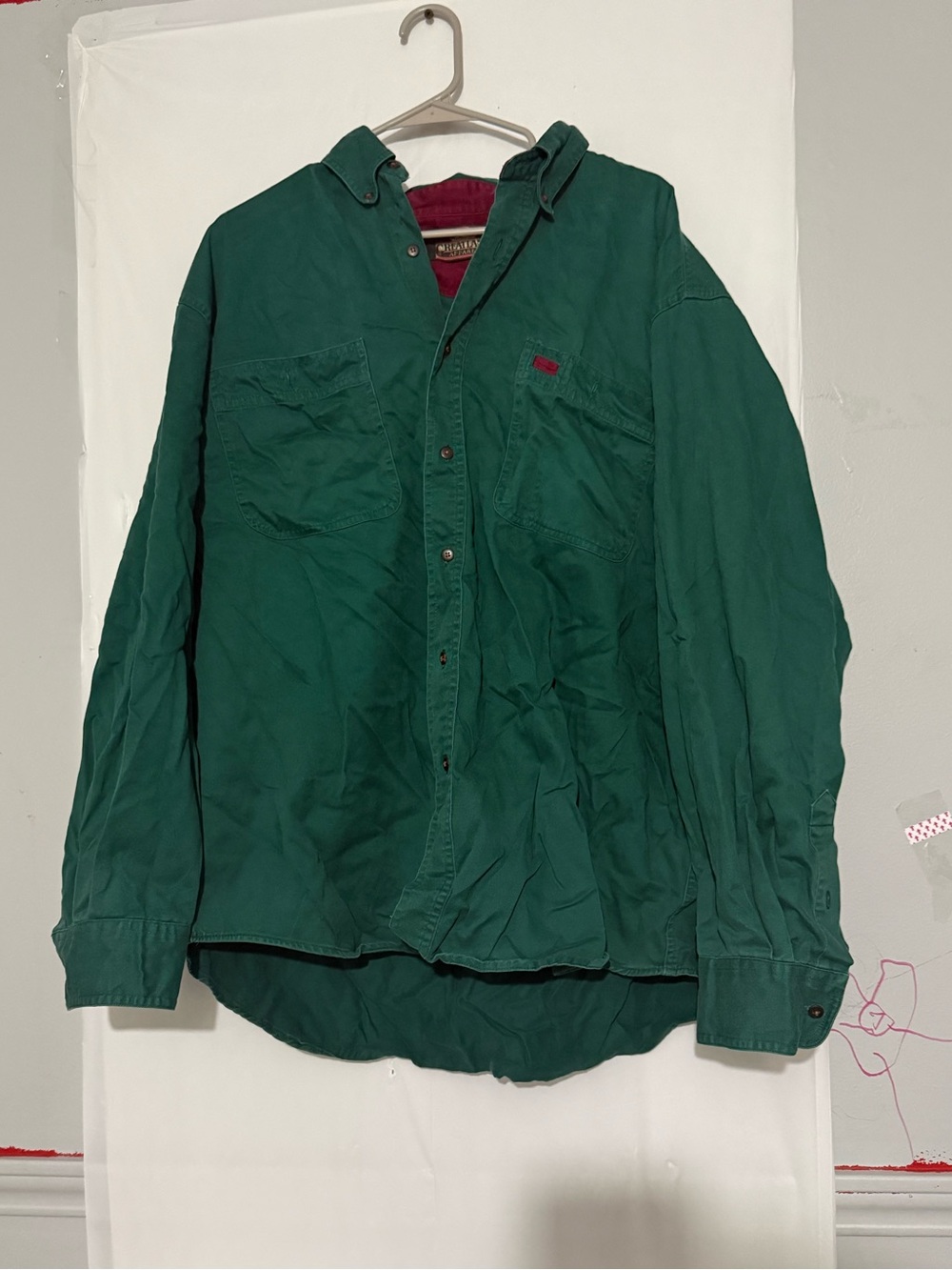 Greatland Apparel men's green long sleeve button down men’s shirt size XL